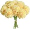 Yellow Artificial Ball Chrysanthemum 12 Stems Faux Flowers with Bendable Stems for Valentine's Day and Easter Decorations DIY Wedding Centerpiece Fall Decor Home Arrangements